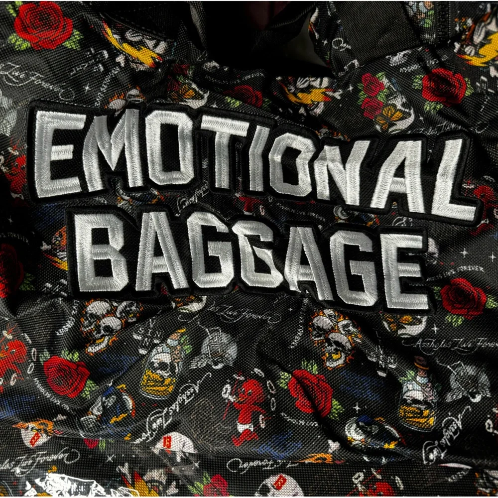 Emotional Baggage and Assholes Live Forever Duffle Bag With Roses